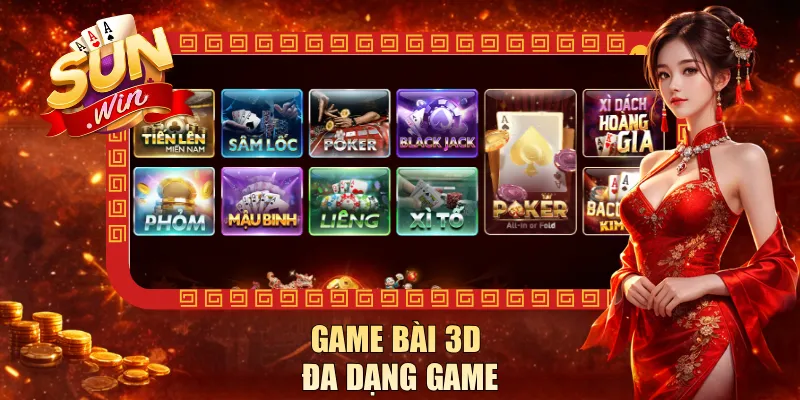 Game bài 3D đa dạng game